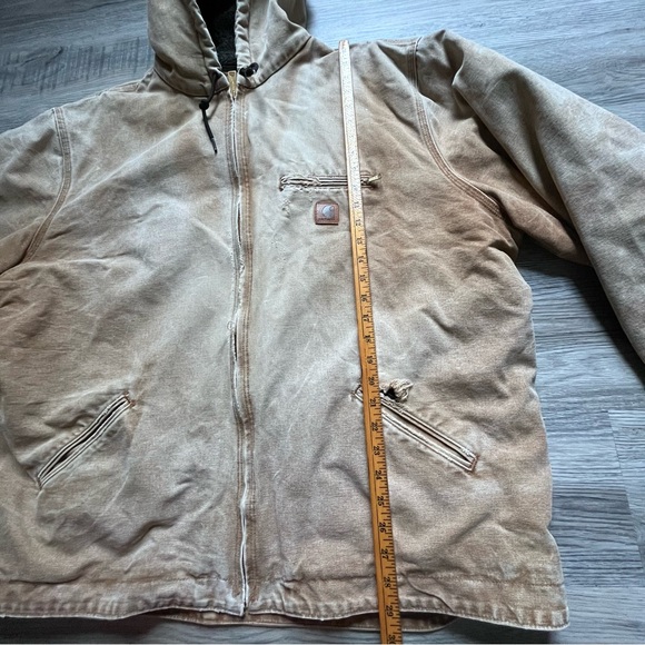 Carhartt J141 211 Men's 3X tall Sherpa Lined Canvas Duck Jacket distressed - Picture 13 of 16